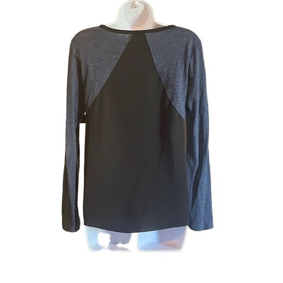 Converse One Star Black Blue Colorblock Long Sleeve Top Small Skate Grunge Emo - Picture 2 of 8